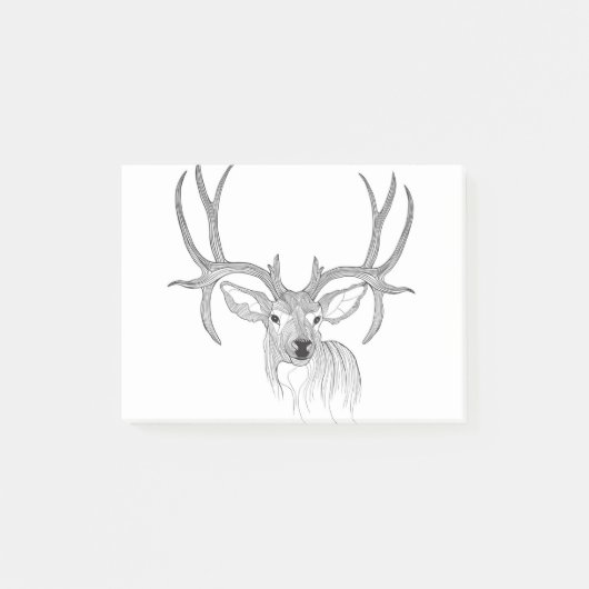 Hirsche, Hirschjagd, Maultier, Hirsche, Weißer Sch Post-it Klebezettel (Vorderseite)