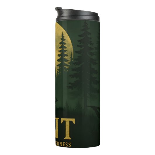 Hirsche Hunt Wilderness Moon Silhouette Thermosbecher (Nach rechts gedreht)