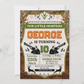 Hirsche Hunter Birthday Party Einladung (Vorderseite)
