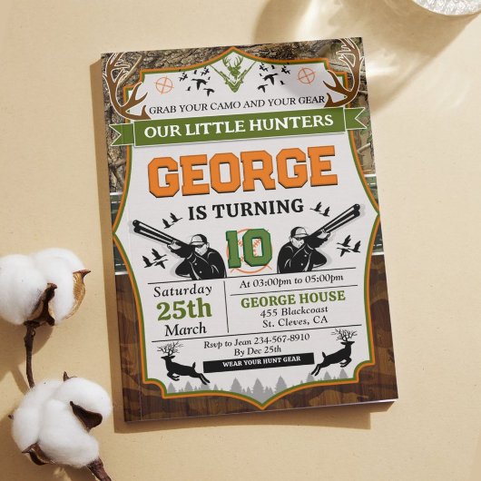 Hirsche Hunter Birthday Party Einladung
