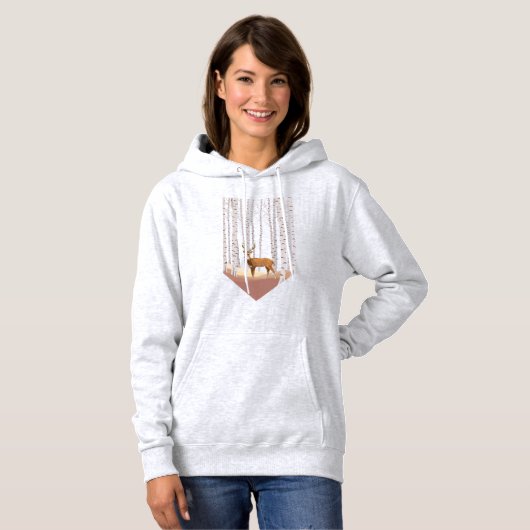 Hirsche im Birkenwald Hoodie (Vorne ganz)