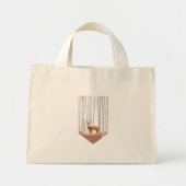 Hirsche im Birkenwald Mini Stoffbeutel (Vorne)