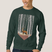 Hirsche im Birkenwald Sweatshirt (Vorderseite)