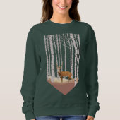 Hirsche im Birkenwald Sweatshirt (Vorderseite)