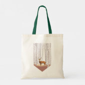 Hirsche im Birkenwald Tragetasche (Rückseite)