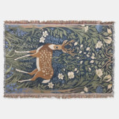 Hirsche im Bluebellwald William Morris Inspiriert Decke (Vorderseite)