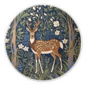 Hirsche im Bluebellwald William Morris Inspiriert Keramikknauf (Vorderseite)