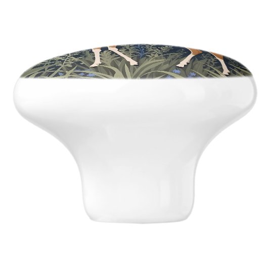 Hirsche im Bluebellwald William Morris Inspiriert Keramikknauf (Seitenansicht)