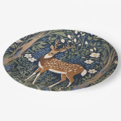 Hirsche im Bluebellwald William Morris Inspiriert Pappteller (Schrägansicht)