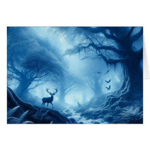 Hirsche im Dunklen Wald der blauen Haze