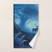 Hirsche im Dunklen Wald der blauen Haze Badhandtuch Set (Handtuch)