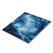 Hirsche im Dunklen Wald der blauen Haze Fliese (Seite)