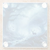 Hirsche im Dunklen Wald der blauen Haze Glasuntersetzer (Rückseite)