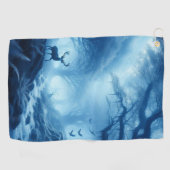 Hirsche im Dunklen Wald der blauen Haze Golfhandtuch (Horizontal)