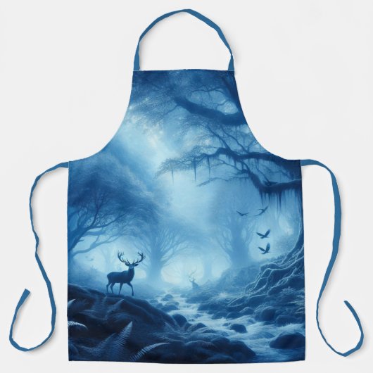 Hirsche im Dunklen Wald der blauen Haze Schürze (Vorderseite)
