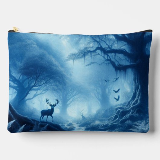 Hirsche im Dunklen Wald der blauen Haze Zubehörtasche (Vorderseite)