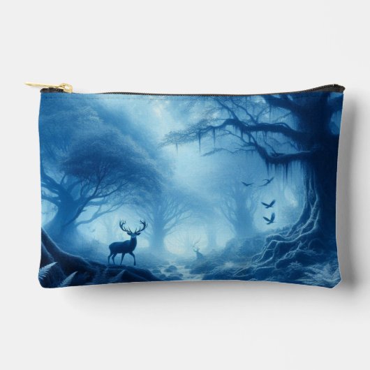 Hirsche im Dunklen Wald der blauen Haze Zubehörtasche (Vorderseite)