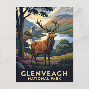 Hirsche im Glenveagh Nationalpark Irland Reisen Postkarte