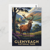 Hirsche im Glenveagh Nationalpark Irland Reisen Postkarte (Vorne/Hinten)