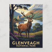 Hirsche im Glenveagh Nationalpark Irland Reisen Postkarte (Vorderseite)