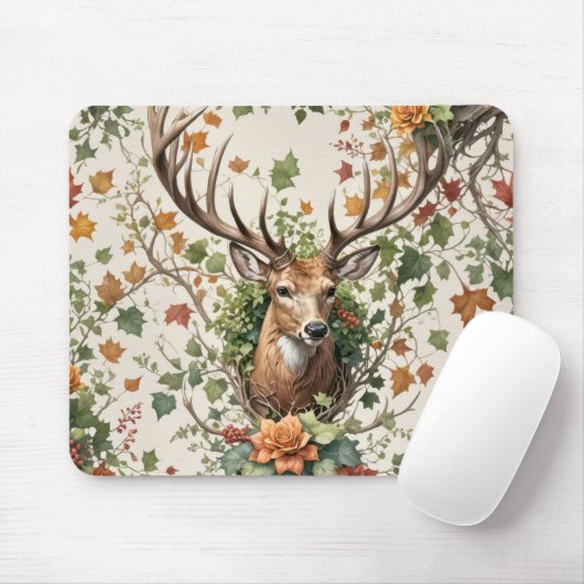 Hirsche im Herbst Blume Mousepad (Mit Mouse)