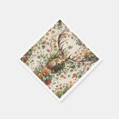 Hirsche im Herbst Blume Serviette (Ecke)