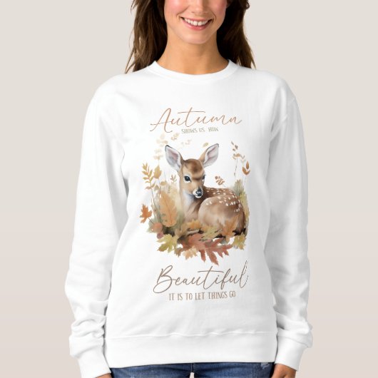 Hirsche im Herbst, Herbst Erntedank Geschenk, Fall Sweatshirt (Vorderseite)