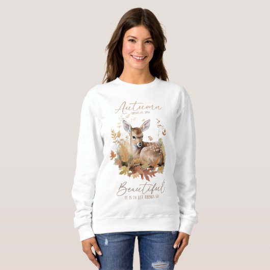 Hirsche im Herbst, Herbst Erntedank Geschenk, Fall Sweatshirt (Vorne ganz)
