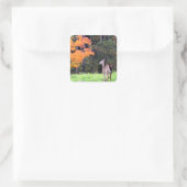 Hirsche im Herbst Quadratischer Aufkleber (Tasche)
