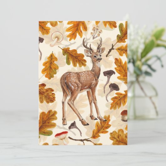 Hirsche im herbstlichen Wald (Stehend Vorderseite)