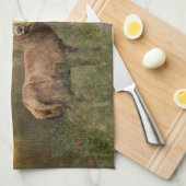 Hirsche im herbstlichen Waldteppich Geschirrtuch (Viertel Falte)