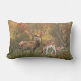 Hirsche im herbstlichen Waldteppich Kissen Für Draußen