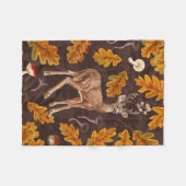 Hirsche im Herbstwald 2 Fleecedecke (Vorderseite (Horizontal))