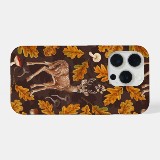 Hirsche im Herbstwald 2 iPhone Hülle (Rückseite (Horizontal))