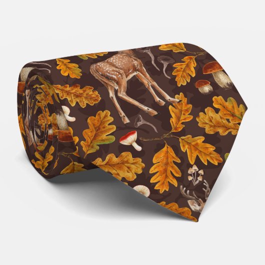 Hirsche im Herbstwald 2 Krawatte (Gerollt)