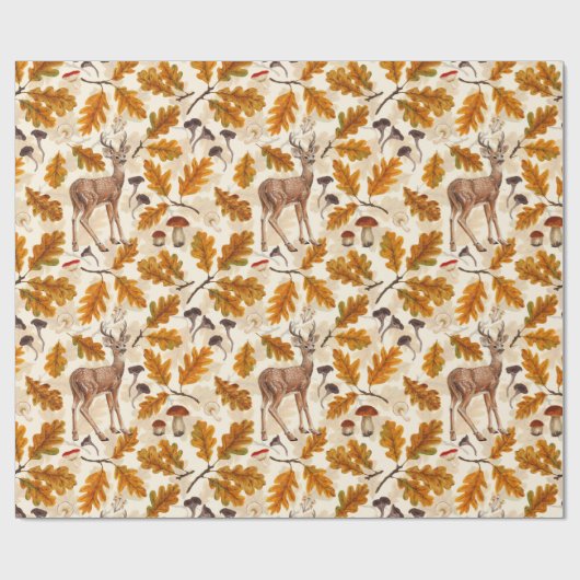 Hirsche im Herbstwald Geschenkpapier (Flach)