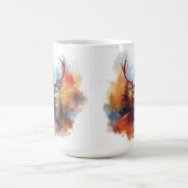 Hirsche im Herbstwald Kaffeetasse (Mittel)