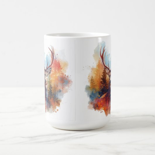 Hirsche im Herbstwald Kaffeetasse (Mittel)
