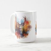 Hirsche im Herbstwald Kaffeetasse (Vorderseite Links)