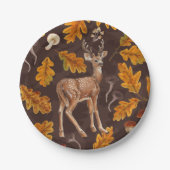 Hirsche im Herbstwald Pappteller (Vorderseite)