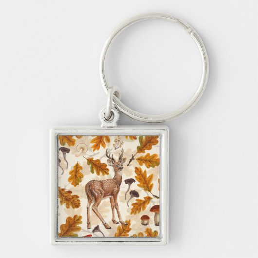 Hirsche im Herbstwald Schlüsselanhänger (Vorne)