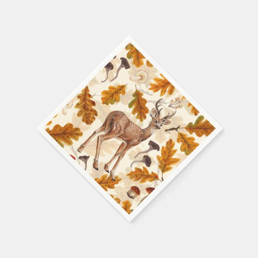 Hirsche im Herbstwald Serviette (Ecke)