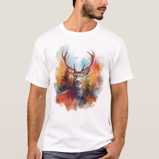 Hirsche im Herbstwald T-Shirt (Vorderseite)