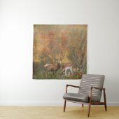 Hirsche im Herbstwald Wandteppich (Beispiel)