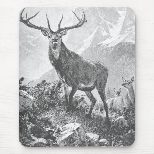 Hirsche im Hochgebirge Mousepad (Vorne)