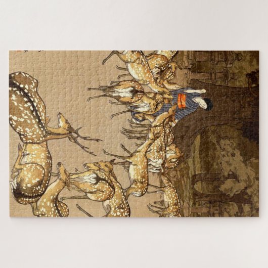 Hirsche im Kasuga Shrine Yoshida Hiroshi 1928 Puzzle (Horizontal)