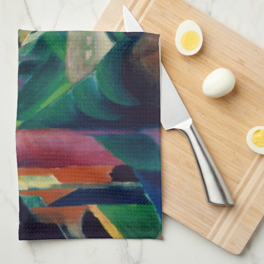 Hirsche im Klostergarten von Franz Marc Geschirrtuch (Viertel Falte)