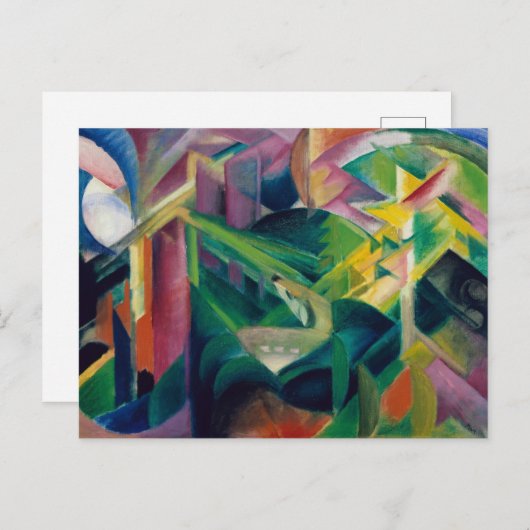 Hirsche im Klostergarten von Franz Marc Postkarte (Vorne/Hinten)