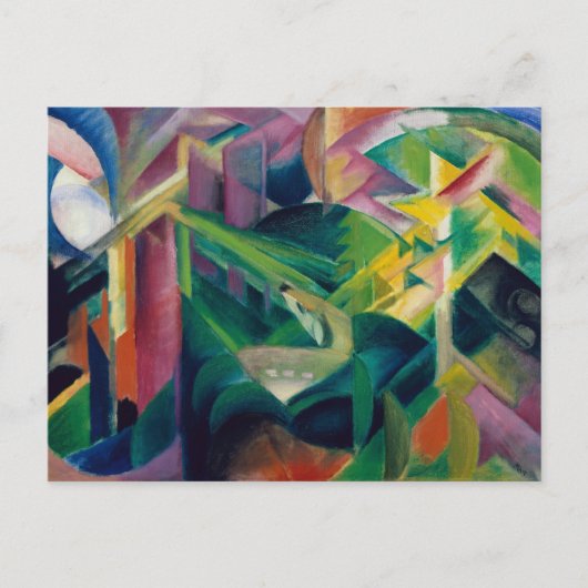 Hirsche im Klostergarten von Franz Marc Postkarte (Vorderseite)