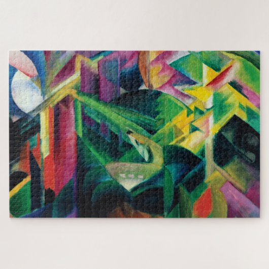 Hirsche im Klostergarten von Franz Marc Puzzle (Horizontal)